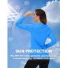 imageTACVASEN Womens Long Sleeve V Neck Workout Tops UPF 50 Sun Protection Quick Dry Lightweight Hiking Running TShirtsAzure