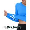 imageTACVASEN Womens Long Sleeve V Neck Workout Tops UPF 50 Sun Protection Quick Dry Lightweight Hiking Running TShirtsAzure