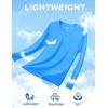 imageTACVASEN Womens Long Sleeve V Neck Workout Tops UPF 50 Sun Protection Quick Dry Lightweight Hiking Running TShirtsAzure