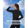 imageTACVASEN Womens Long Sleeve V Neck Workout Tops UPF 50 Sun Protection Quick Dry Lightweight Hiking Running TShirtsBlack