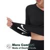 imageTACVASEN Womens Long Sleeve V Neck Workout Tops UPF 50 Sun Protection Quick Dry Lightweight Hiking Running TShirtsBlack