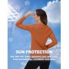 imageTACVASEN Womens Long Sleeve V Neck Workout Tops UPF 50 Sun Protection Quick Dry Lightweight Hiking Running TShirtsDark Orange