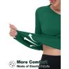 imageTACVASEN Womens Long Sleeve V Neck Workout Tops UPF 50 Sun Protection Quick Dry Lightweight Hiking Running TShirtsEgreen