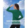 imageTACVASEN Womens Long Sleeve V Neck Workout Tops UPF 50 Sun Protection Quick Dry Lightweight Hiking Running TShirtsEgreen