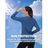 imageTACVASEN Womens Long Sleeve V Neck Workout Tops UPF 50 Sun Protection Quick Dry Lightweight Hiking Running TShirtsGray Blue