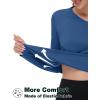 imageTACVASEN Womens Long Sleeve V Neck Workout Tops UPF 50 Sun Protection Quick Dry Lightweight Hiking Running TShirtsGray Blue