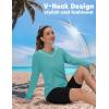imageTACVASEN Womens Long Sleeve V Neck Workout Tops UPF 50 Sun Protection Quick Dry Lightweight Hiking Running TShirtsGray Green