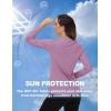 imageTACVASEN Womens Long Sleeve V Neck Workout Tops UPF 50 Sun Protection Quick Dry Lightweight Hiking Running TShirtsGray Purple