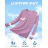 imageTACVASEN Womens Long Sleeve V Neck Workout Tops UPF 50 Sun Protection Quick Dry Lightweight Hiking Running TShirtsGray Purple