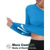 imageTACVASEN Womens Long Sleeve V Neck Workout Tops UPF 50 Sun Protection Quick Dry Lightweight Hiking Running TShirtsGreen Blue