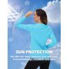 imageTACVASEN Womens Long Sleeve V Neck Workout Tops UPF 50 Sun Protection Quick Dry Lightweight Hiking Running TShirtsIce Blue
