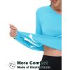 imageTACVASEN Womens Long Sleeve V Neck Workout Tops UPF 50 Sun Protection Quick Dry Lightweight Hiking Running TShirtsIce Blue