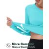 imageTACVASEN Womens Long Sleeve V Neck Workout Tops UPF 50 Sun Protection Quick Dry Lightweight Hiking Running TShirtsLake Blue