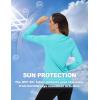 imageTACVASEN Womens Long Sleeve V Neck Workout Tops UPF 50 Sun Protection Quick Dry Lightweight Hiking Running TShirtsLake Blue