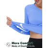 imageTACVASEN Womens Long Sleeve V Neck Workout Tops UPF 50 Sun Protection Quick Dry Lightweight Hiking Running TShirtsLight Blue