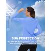 imageTACVASEN Womens Long Sleeve V Neck Workout Tops UPF 50 Sun Protection Quick Dry Lightweight Hiking Running TShirtsLight Blue
