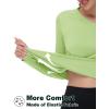 imageTACVASEN Womens Long Sleeve V Neck Workout Tops UPF 50 Sun Protection Quick Dry Lightweight Hiking Running TShirtsLight Green