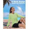 imageTACVASEN Womens Long Sleeve V Neck Workout Tops UPF 50 Sun Protection Quick Dry Lightweight Hiking Running TShirtsLight Green