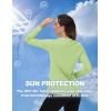 imageTACVASEN Womens Long Sleeve V Neck Workout Tops UPF 50 Sun Protection Quick Dry Lightweight Hiking Running TShirtsLight Green