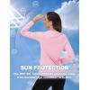 imageTACVASEN Womens Long Sleeve V Neck Workout Tops UPF 50 Sun Protection Quick Dry Lightweight Hiking Running TShirtsLight Pink