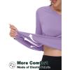 imageTACVASEN Womens Long Sleeve V Neck Workout Tops UPF 50 Sun Protection Quick Dry Lightweight Hiking Running TShirtsLight Purple