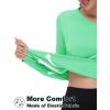 imageTACVASEN Womens Long Sleeve V Neck Workout Tops UPF 50 Sun Protection Quick Dry Lightweight Hiking Running TShirtsMint Green