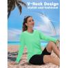 imageTACVASEN Womens Long Sleeve V Neck Workout Tops UPF 50 Sun Protection Quick Dry Lightweight Hiking Running TShirtsMint Green