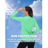 imageTACVASEN Womens Long Sleeve V Neck Workout Tops UPF 50 Sun Protection Quick Dry Lightweight Hiking Running TShirtsMint Green