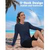 imageTACVASEN Womens Long Sleeve V Neck Workout Tops UPF 50 Sun Protection Quick Dry Lightweight Hiking Running TShirtsNavy