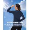 imageTACVASEN Womens Long Sleeve V Neck Workout Tops UPF 50 Sun Protection Quick Dry Lightweight Hiking Running TShirtsNavy