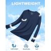 imageTACVASEN Womens Long Sleeve V Neck Workout Tops UPF 50 Sun Protection Quick Dry Lightweight Hiking Running TShirtsNavy
