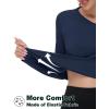 imageTACVASEN Womens Long Sleeve V Neck Workout Tops UPF 50 Sun Protection Quick Dry Lightweight Hiking Running TShirtsNavy