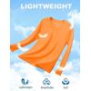 imageTACVASEN Womens Long Sleeve V Neck Workout Tops UPF 50 Sun Protection Quick Dry Lightweight Hiking Running TShirtsOrange
