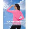imageTACVASEN Womens Long Sleeve V Neck Workout Tops UPF 50 Sun Protection Quick Dry Lightweight Hiking Running TShirtsRose Red