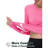 imageTACVASEN Womens Long Sleeve V Neck Workout Tops UPF 50 Sun Protection Quick Dry Lightweight Hiking Running TShirtsRose Red