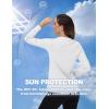 imageTACVASEN Womens Long Sleeve V Neck Workout Tops UPF 50 Sun Protection Quick Dry Lightweight Hiking Running TShirtsWhite