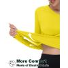 imageTACVASEN Womens Long Sleeve V Neck Workout Tops UPF 50 Sun Protection Quick Dry Lightweight Hiking Running TShirtsYellow