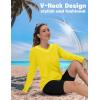 imageTACVASEN Womens Long Sleeve V Neck Workout Tops UPF 50 Sun Protection Quick Dry Lightweight Hiking Running TShirtsYellow