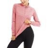 imageTACVASEN Womens Sweatshirt Gym Workout Sports Shirts Cycling Pullovers 14 Zip Up Pink 2XL