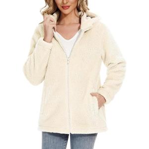 imageTACVASEN Womens Fuzzy Fleece Hoodies Warm Sherpa Jakcets Casual Hooded Shirts