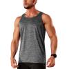 imageTACVASEN Mens Tank Tops Quick Dry Sleeveless Workout Muscle Shirt Athletic Bodybuilding Gym Performance Tee ShirtsDark Grey