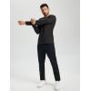 imageTACVASEN Mens Thermal Shirt Long Sleeve Fleece Lined Base Layer Lightweight Moisture Wicking Athletic Undershirt01 Black