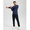 imageTACVASEN Mens Thermal Shirt Long Sleeve Fleece Lined Base Layer Lightweight Moisture Wicking Athletic Undershirt03 Navy