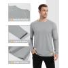 imageTACVASEN Mens Thermal Shirt Long Sleeve Fleece Lined Base Layer Lightweight Moisture Wicking Athletic Undershirt05 Light Gray