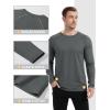 imageTACVASEN Mens Thermal Shirt Long Sleeve Fleece Lined Base Layer Lightweight Moisture Wicking Athletic Undershirt06 Dark Grey