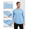 imageTACVASEN Mens Thermal Shirt Long Sleeve Fleece Lined Base Layer Lightweight Moisture Wicking Athletic Undershirt09 Light Sky Blue