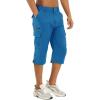 imageTACVASEN Mens Capri Pants Quick Dry Cargo Hiking Water Resistant Work Summer Long Shorts Below KneeColor Blue