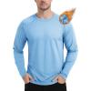 imageTACVASEN Mens Thermal Shirt Long Sleeve Fleece Lined Base Layer Lightweight Moisture Wicking Athletic Undershirt09 Light Sky Blue