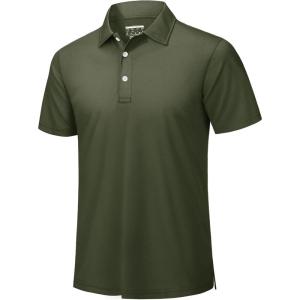 imageTACVASEN Mens Golf Shirt Dry Fit Mens Polo Shirts Short Sleeve Performance Golf Polos for Men with Collar Work Shirts06army Green