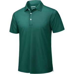 imageTACVASEN Mens Golf Shirt Dry Fit Mens Polo Shirts Short Sleeve Performance Golf Polos for Men with Collar Work Shirts08emerald Green